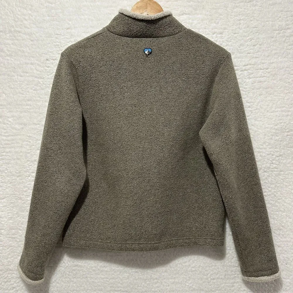 KUHL Women's Beige/Tan‎ 1/4 Zip Pullover ALFPACA FLEECE Sweater Long Sleeve Sz M